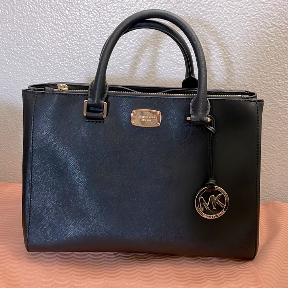 Michael Kors Kellen Black Satchel Tote Handbag